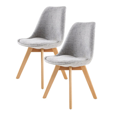 NNEDSZ 2X Retro Dining Cafe Chair Padded Seat GREY-0