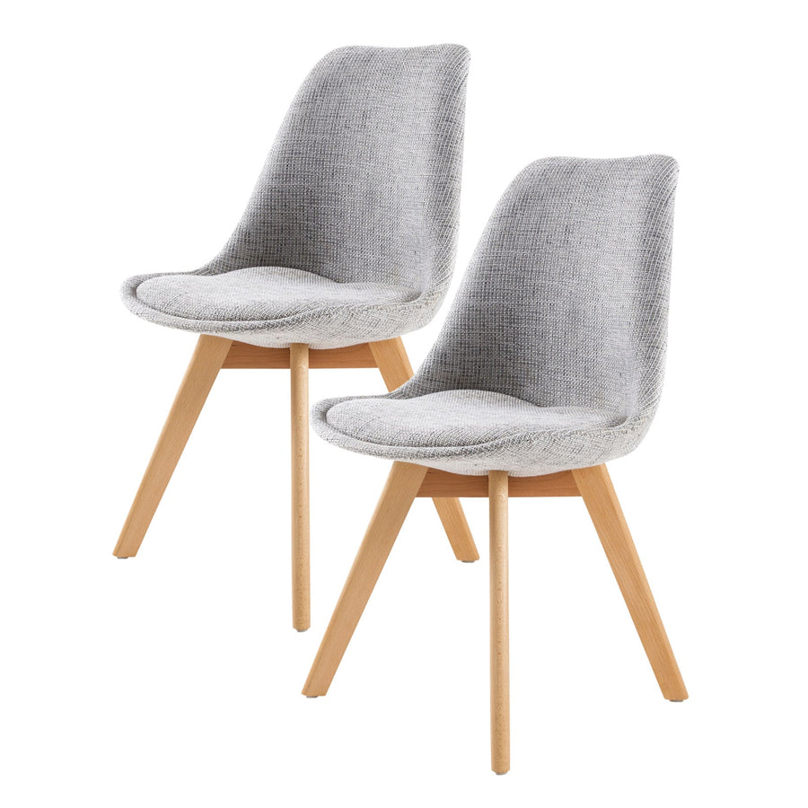 NNEDSZ 2X Retro Dining Cafe Chair Padded Seat GREY-0