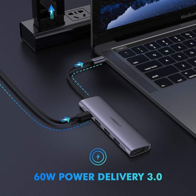 NNEDSZ TypeC 5 in 1 Adaptor - HDMI  USB 3.0*3  TypeC PD Power Converter (50209)-0