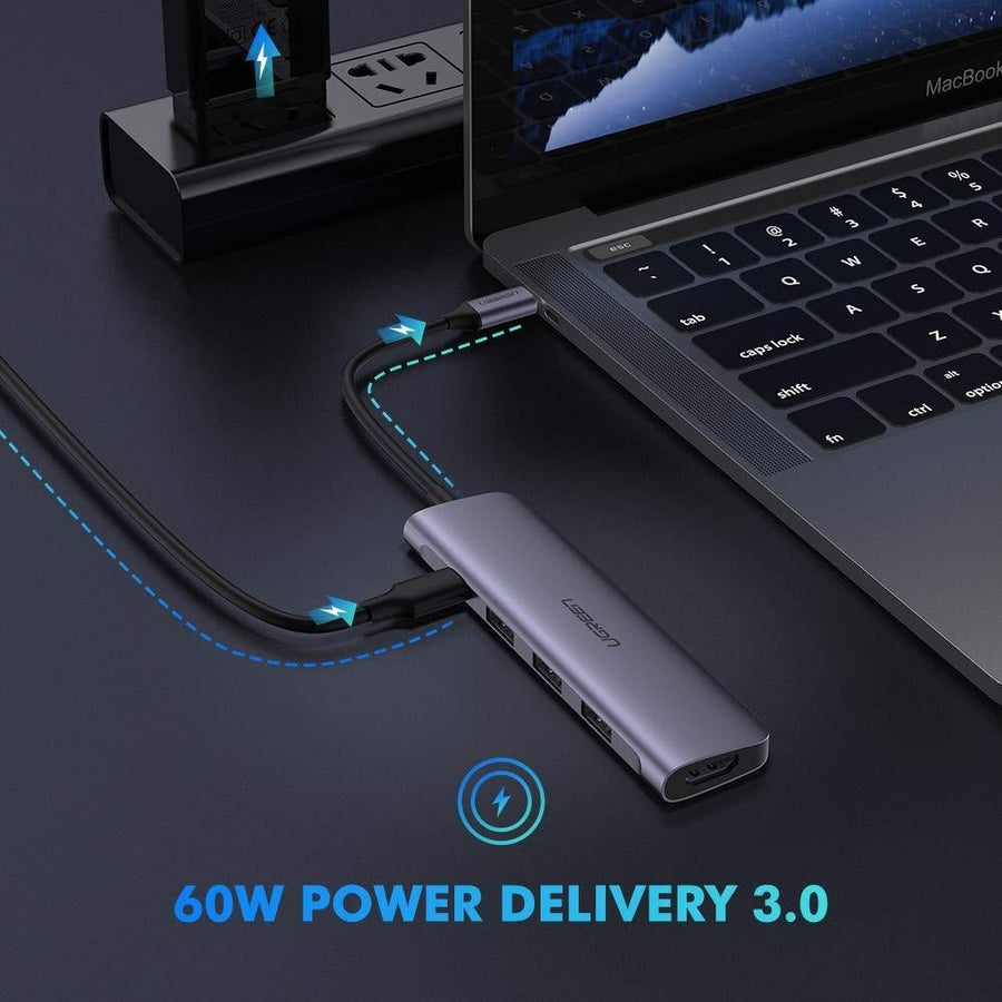 NNEDSZ TypeC 5 in 1 Adaptor - HDMI  USB 3.0*3  TypeC PD Power Converter (50209)-0