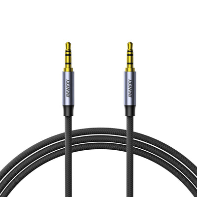BENFEI 000427GY-2M 3.5mm TRRS Male to Male Audio Cable, 4-Pole Stereo Mic Aux Cable, Nylon Braided Headphone Jack Cord
