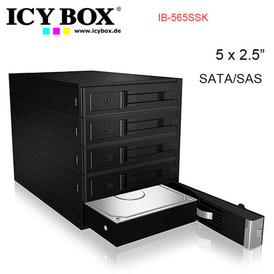 NNEDSZ for 5x 3.5 SATA or SAS HDD in 3x 5.25 bay (IB-565SSK)-0