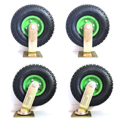 NNEDSZ 4x 10 Inch Swivel Castor Caster Pneumatic Tyres Wheels Trolley Cart Wheelbarrow-0