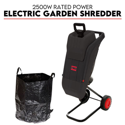 NNEDSZ 2500W Electric Garden Mulcher Shredder Portable Wood Chipper on Wheels w/ bag-0