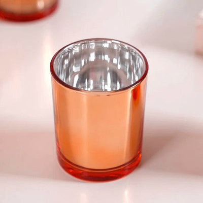NNEDSZ 40 Pack Copper Votive Tealight Candle Holders Valentines Day Mercury  Wedding Decor Glass Candlestick Party Decorations Bridal Baby Shower Event-0