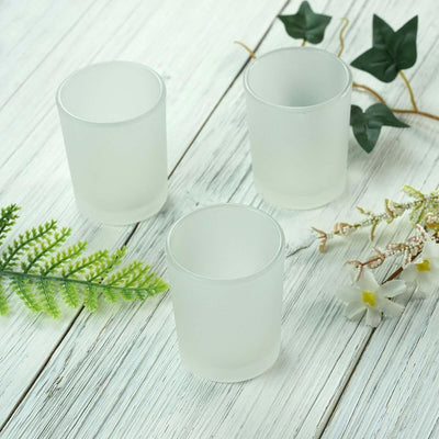 NNEDSZ 40 Pack Frosted White Glass Votive Candle Holders for Candle Making Kit Tealight Candles Cup Home Decoration-0