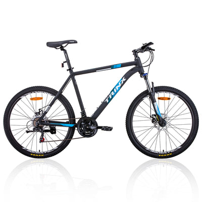 NNEDSZ Trinx MTB Mens Mountain Bike 26 inch Shimano Gear 21-Speed [Colour: Matt Black White/Blue] [Size Of Frame: 21 inches]-0