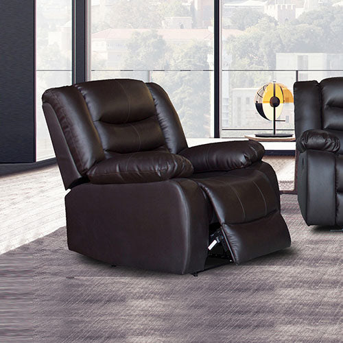 NNEDSZ Seater Recliner Sofa Chair In Faux Leather Lounge Couch Armchair in Brown-0
