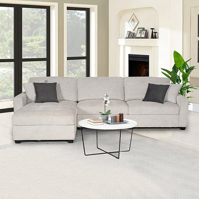 NNEDSZ Milano Corner Sofa Chaise Polyester Fabric Multilayer Two Pillows Attached Individual Pocket Spring-0