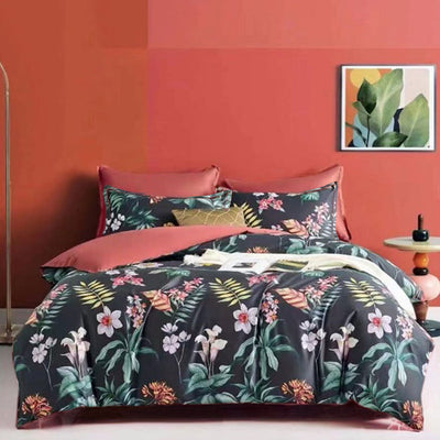 NNEDSZ 400TC Cotton Sateen Quilt Cover Set Secret Garden Queen-0