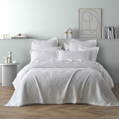 NNEDSZ Bianca Cassiano White Polyester Jacquard Coverlet Set Single/Double-0