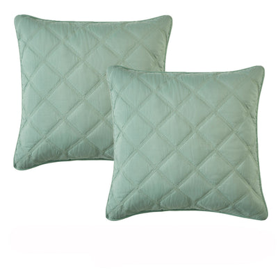 NNEDSZ Bianca Pair of Barclay Olive European Pillowcases  65 x 65cm-0