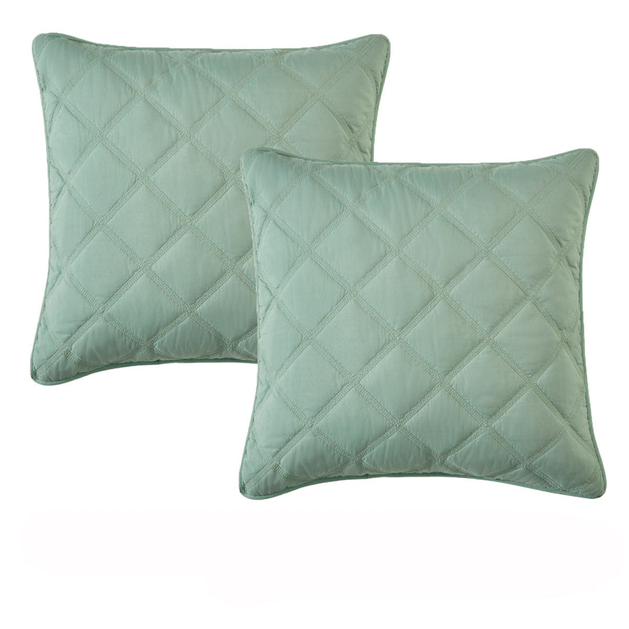 NNEDSZ Bianca Pair of Barclay Olive European Pillowcases  65 x 65cm-0
