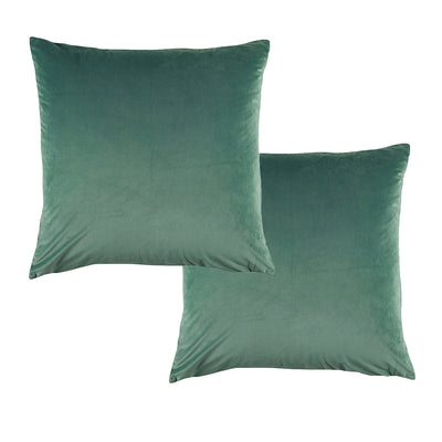 NNEDSZ Bianca Pair of Vivid Coordinate Velvet Sage European Pillowcases 65 x 65 cm-0