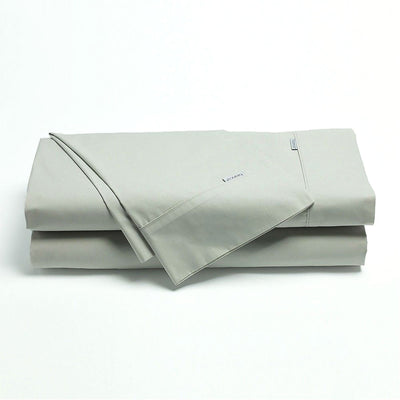 NNEDSZ Bianca Heston Cotton Percale Sheet Set Silver Single-0