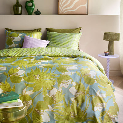 NNEDSZ Oilily Melodi Green Cotton Floral Quilt Cover Set Queen-0