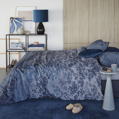 NNEDSZ Bedding House Pantalla Blue Bamboo Cotton Quilt Cover Set Queen-0