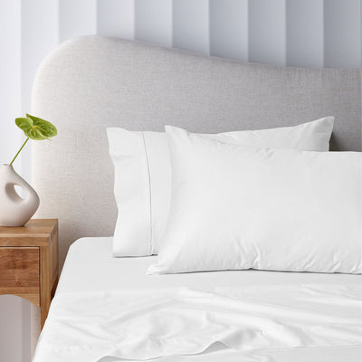 NNEDSZ 400TC White Bamboo Cotton Sheet Set 40cm Wall Single-0