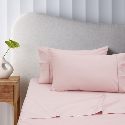NNEDSZ 400TC Blush Bamboo Cotton Mega / Super Sheet Set 50cm Wall Queen-0