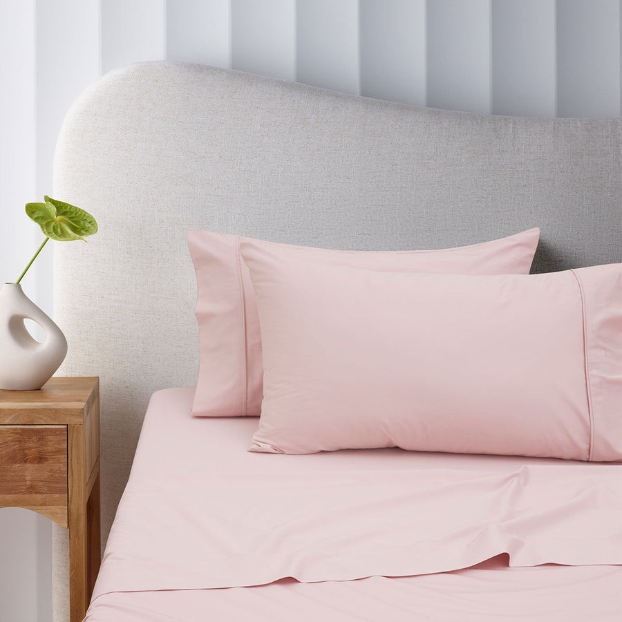 NNEDSZ 400TC Blush Bamboo Cotton Mega / Super Sheet Set 50cm Wall Queen-0