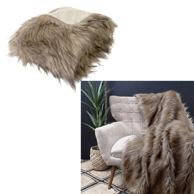 NNEDSZ J Elliot Home Elk Luxury Faux Fur Throw 130 x 160cm-0