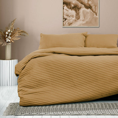 NNEDSZ London Cinnamon Embossed Quilt Cover Set Queen-0