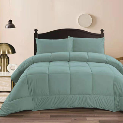 NNEDSZ Ramesses Aqua 3- Piece Mink Flannel Comforter Set Queen-0