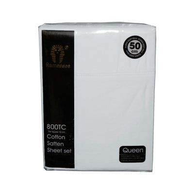 NNEDSZ 800TC Cotton Sateen Sheet Set White Queen-0