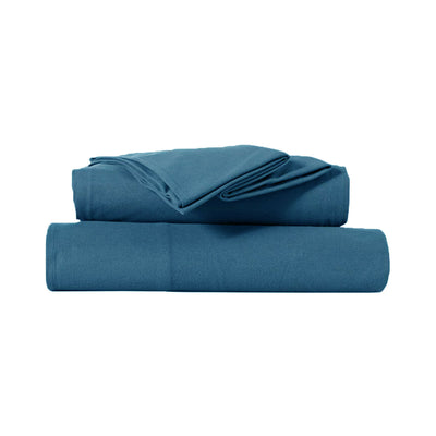 NNEDSZ Ultra-Soft Micro Flannel Sheet Set 40 cm Wall Steel Blue Queen-0