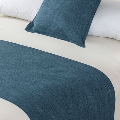 NNEDSZ Jason Linen Look Marine Bed Runner Single/King Single-0