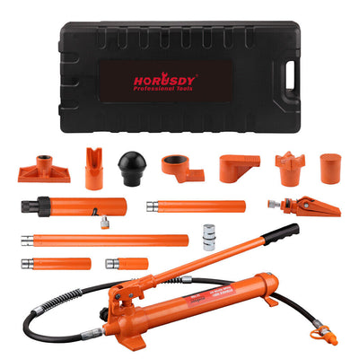 NNEDSZ 12T Porta Power Kit Hydraulic Ram Pump Oil Hose Automotive Body Repair Tool-0