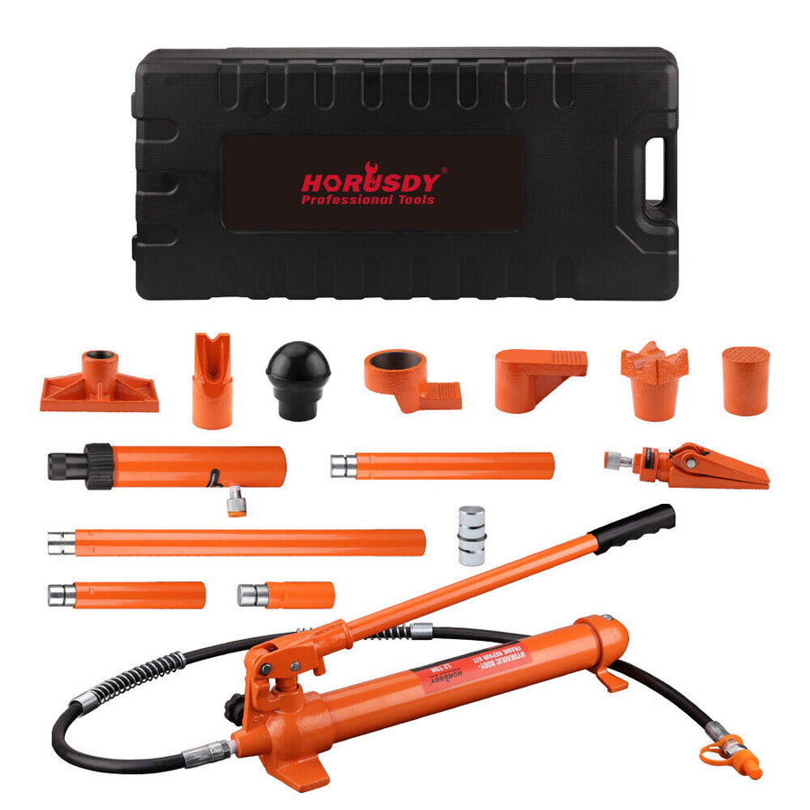 NNEDSZ 12T Porta Power Kit Hydraulic Ram Pump Oil Hose Automotive Body Repair Tool-0