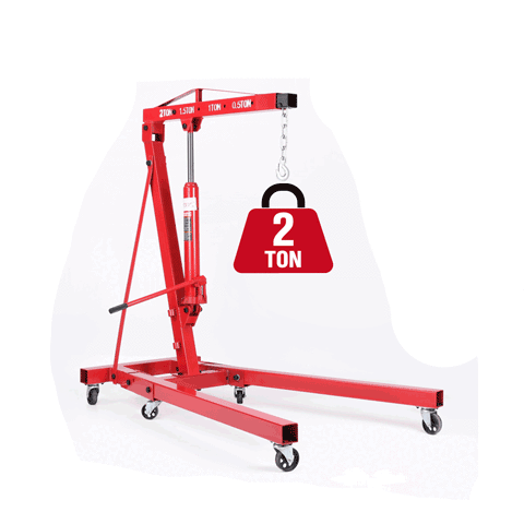 NNEDSZ 2-Ton Hydraulic Engine Crane Foldable Hoist Stand for Mobile Garage Lifting- Workshop Essential-0