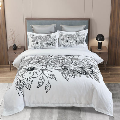 NNEDSZ Viene Floral Quilt Cover Set - Queen Size-0