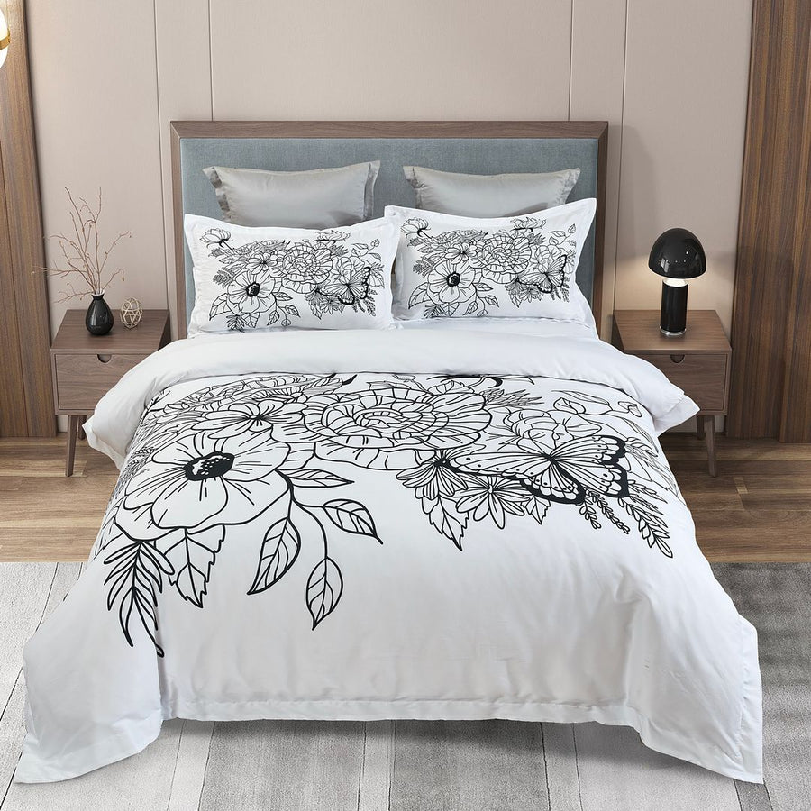 NNEDSZ Viene Floral Quilt Cover Set - Queen Size-0