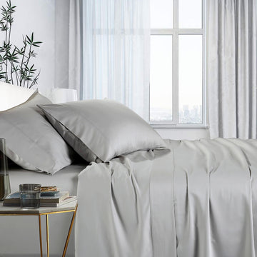 NNEDSZ 1000tc bamboo cotton sheet set mega king silver-0