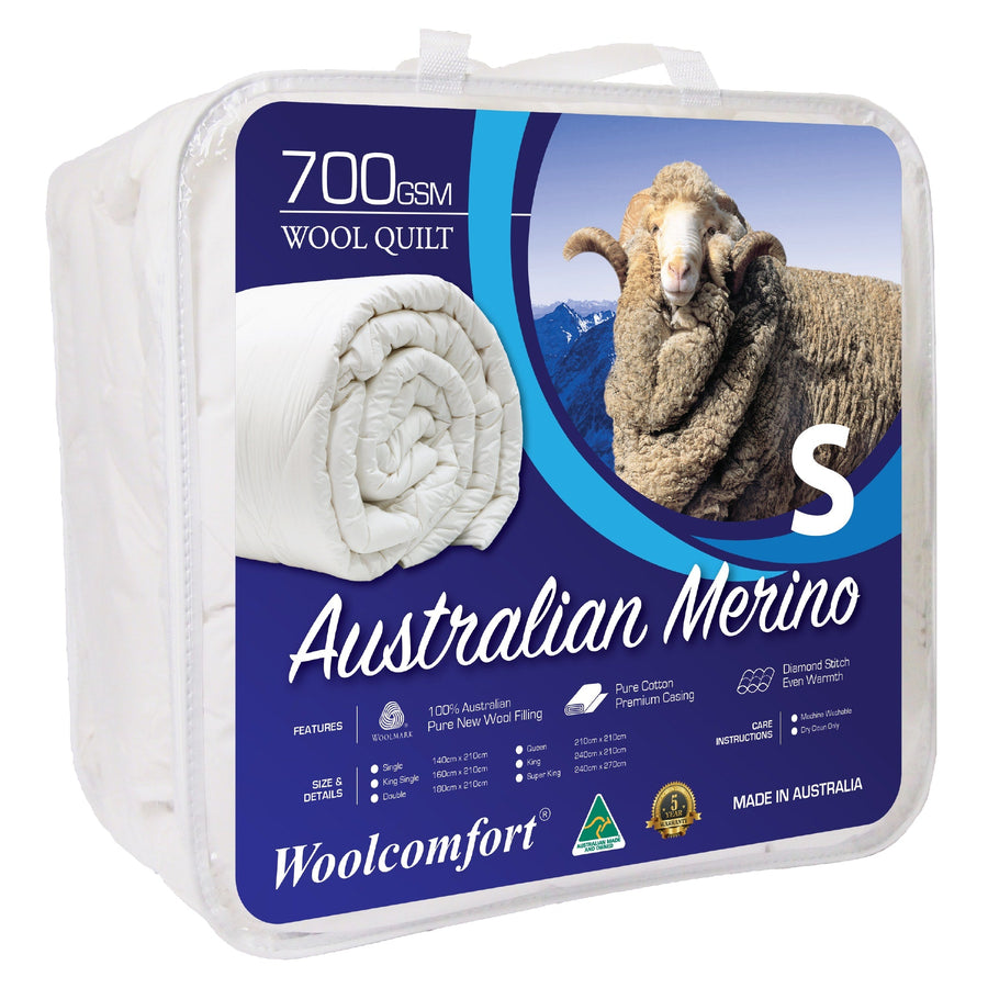 NNEDSZ Wool Quilt 700GSM 140x210cm Single Size-0