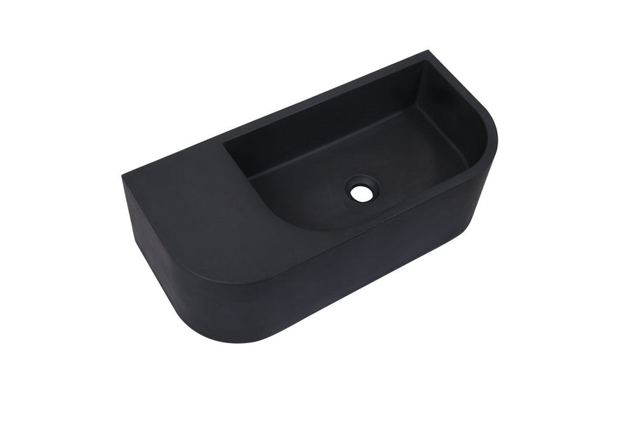 NNEDSZ New Concrete Cement Wash Basin Counter Top Matte Black Wall Hung Basin-0