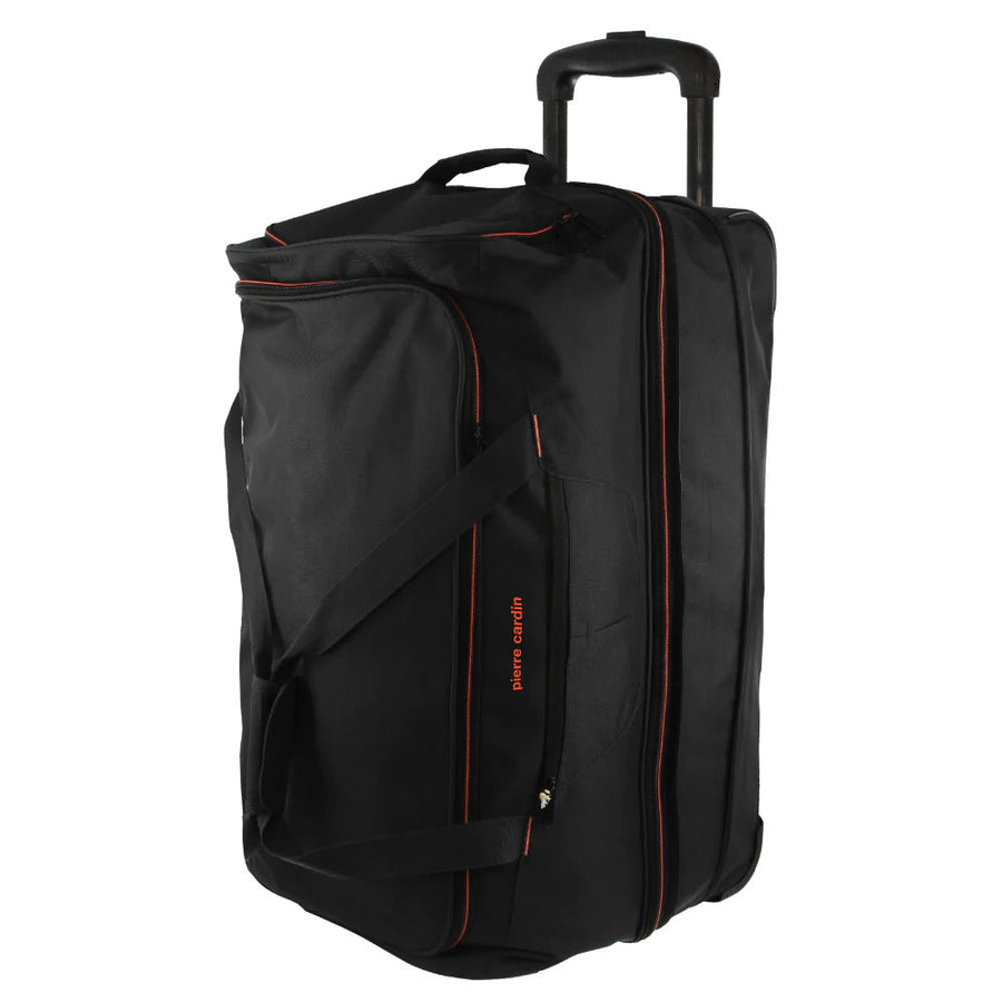 NNEDSZ Pierre Cardin Trolley Bag Large Soft Travel Luggage Wheeled Duffle 82cm - Black-0