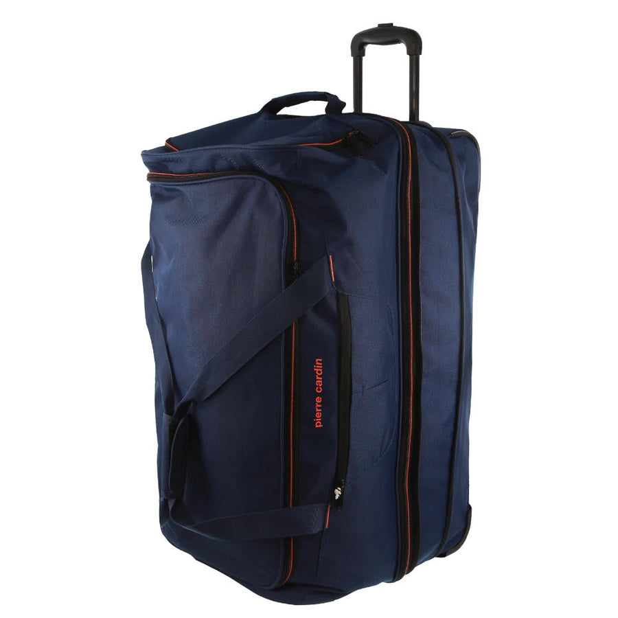 NNEDSZ Pierre Cardin Trolley Bag Large Soft Travel Luggage Wheeled Duffle 82 Cm - Navy-0
