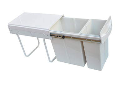 NNEDSZ Out Bin Kitchen Double Dual Slide Garbage Rubbish Waste 10L+20L-0