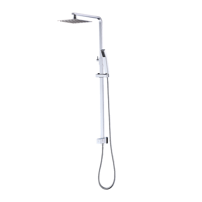 NNEDSZ WELS 8" Rain Shower Head Set Square Dual Heads Faucet High Pressure With Mixer-0