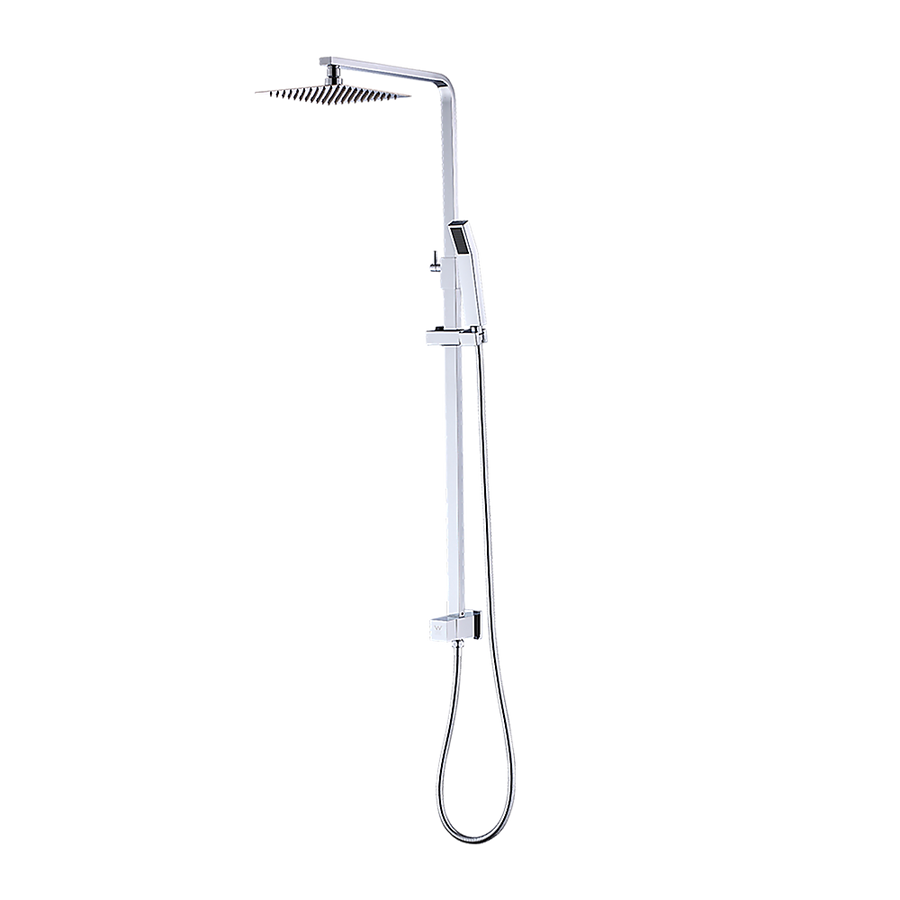 NNEDSZ WELS 8" Rain Shower Head Set Square Dual Heads Faucet High Pressure With Mixer-0
