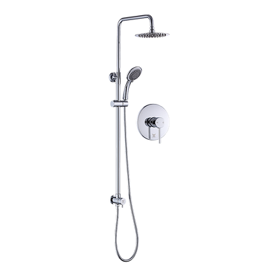 NNEDSZ WELS 8" Rain Shower Head Set Rounded Dual Heads Faucet High Pressure With Mixer-0