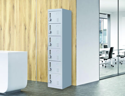 NNEDSZ Combination Lock 6-Door Locker for Office Gym Shed School Home Storage Grey-0