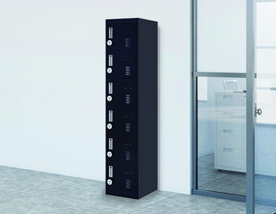 NNEDSZ Combination Lock 6-Door Locker for Office Gym Shed School Home Storage Black-0