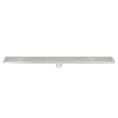 NNEDSZ 900mm Bathroom Shower Stainless Steel Grate Drain w/Centre outlet Floor Waste Square Pattern-0