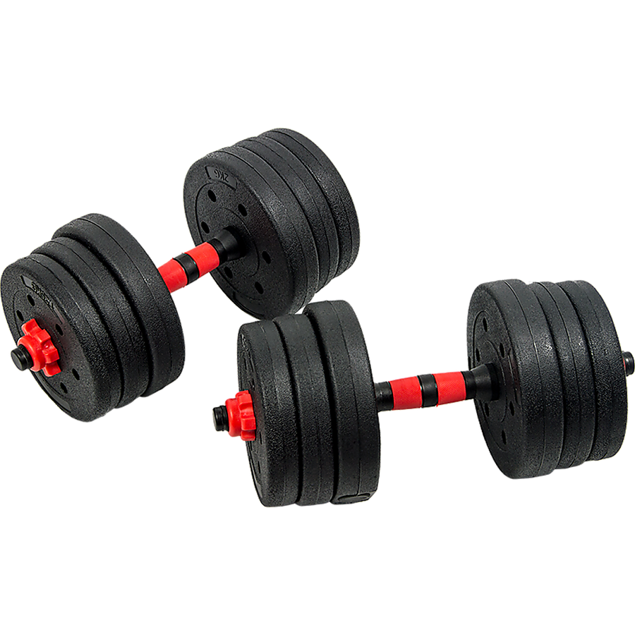 NNEDSZ 20kg Adjustable Rubber Dumbbell Set Barbell Home GYM Exercise Weights-0