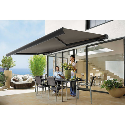NNEDSZ 5.5m x 3.0m Retractable Folding Arm Awning Heavy Duty Full Cassette Motorised-0