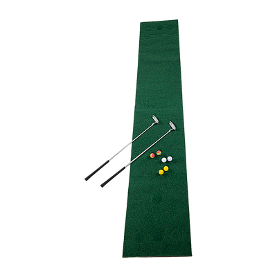 NNEDSZ Golf Beer Pong Game Toy Set Green Golf Putting Matt with 2 Putters, 6 Balls-0